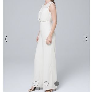 WHBM NWT white chic lace jumpsuit for holiday parties